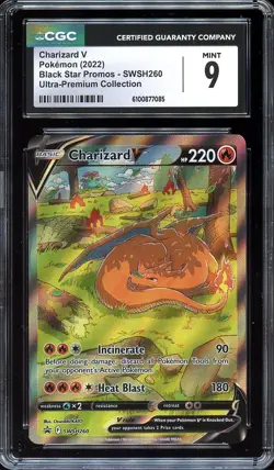 Pokemon Charizard V SWSH260 Black Star Promo UPC CGC 9 MINT - Image 1
