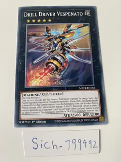 MP21-EN132 Drill Driver Vespenato | 1st Edition Common YuGiOh Trading Card Game - Image 1