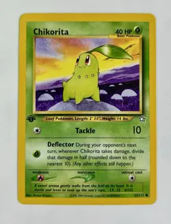 Chikorita 2000 Pokemon Neo Genesis 1st Edition Common #53/111 * Light Play - Image 1