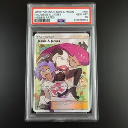 PSA 10 Jessie & James 68/68 Hidden Fates Full Art Holo Graded Pokemon Card - Image 1