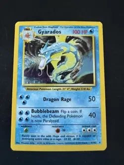 Gyarados Holo Rare 6/102 1999 Pokemon Base Set English WOTC HP - Image 1