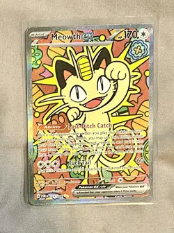 Pokemon Meowth EX Full Art Holo Card 121/088 Basic EX English - Image 1