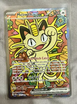 Pokemon Meowth EX Full Art Holo Card 121/088 Basic EX English - Image 4