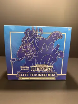 Battle Styles Elite Trainer Box Pokemon TCG Sword and Shield Blue Box New/Sealed 820650808357 - Image 1