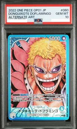 PSA 10 Donquixote Doflamingo OP01-060 Leader Alternate Art 2022 ONE PIECE Card - Image 1