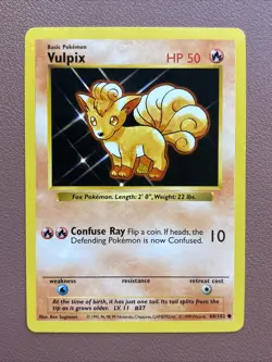 Pokemon TCG Vulpix Shadowless Card 68/102 1999 Base Set NM Condition - Image 1