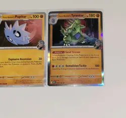 Pokemon TCG Team Rocket's Tyranitar Holo Larvitar & Pupitar Destined Rivals - Image 5