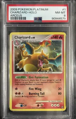 Charizard 1/99 Pokemon Arceus Holo PSA 8 - Image 1
