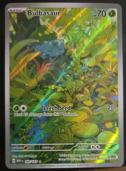 2023 POKEMON SCARLET & VIOLET 151 ILLUSTRATION RARE BULBASAUR #166/165 MINT - Image 1