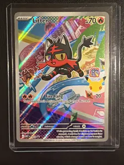 Litten 044 First Partner Illustration Rare Pokemon 30th Anniversary Promo NM - Image 1