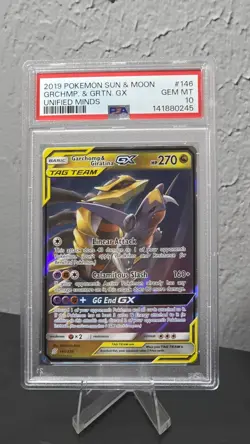 2019 Pokemon Sun and Moon Unified Minds #146 Garchomp & Giratina GX PSA 10 Gem - Image 1