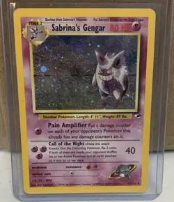 Pokemon Sabrina's Gengar Holo Rare Gym Challenge 14/132 80 HP 2000 - Image 1