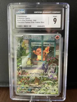 CGC 9 Mint Pokemon 🔥 Charmander Obsidian Flames ETB Black Star Promo Holo #44 - Image 1