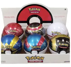 Pokemon Poke Ball Tin Display Q4 6x Balls 18x Packs Great Repeat Ultra Premier - Image 1