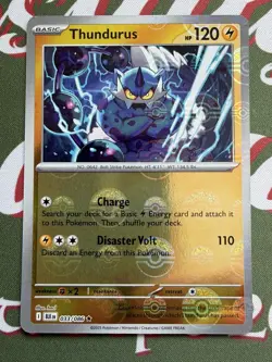 Thundurus PokeBall Pattern 033/086 Reverse Rare SV: Black Bolt Pokemon Holo NM - Image 3