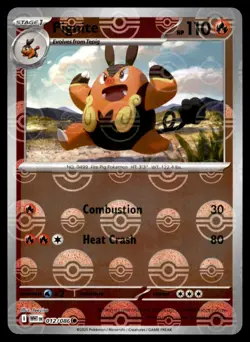 Pignite 012/086 Common White Flare Pokemon Reverse Holo pokeball Near Mint - Image 1
