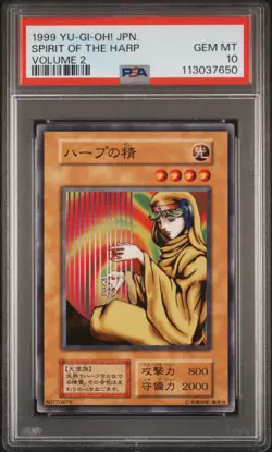 1999 YU-GI-OH! JPN VOLUME 2 SPIRIT OF THE HARP PSA 10 - Image 1