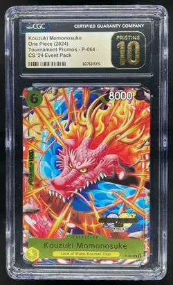 2024 One Piece Tournament Promos Kouzuki Momonosuke CGC 10 Pristine #P-064 - Image 1