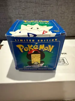 1999 Burger King Pokemon Togepi 23k Gold Plated Trading Card NEW SEALED - Image 3
