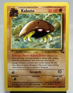Pokemon TCG Kabuto 50/62 Fossil Regular Card - Image 1