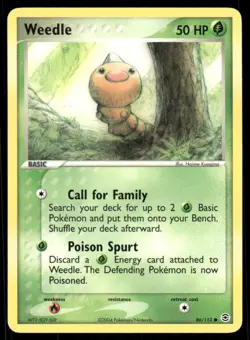 Pokemon Cards Weedle 86/112 FireRed & LeafGreen Common LP - Image 1