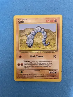 Onix 56/102 Base Set Unlimited Pokemon TCG 1999 HP English Card - Image 1