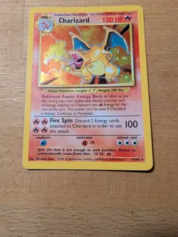 Pokemon Charizard Base Set Holo Rare Card 4/102 Stage 2 - CLEAN - Image 3