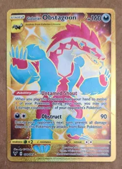Pokemon - Galarian Obstagoon 198/185 - Vivid Voltage - Gold Secret Rare Card - Image 1