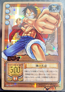 One Piece Bandai 2003 card Game Luffy HOLO GOLD STAMP CS 01 RARE VINTAGE CARD - Image 1