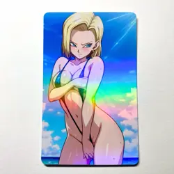 Dragon Ball Android 18 Sexy Doujin Waifu Girl Lewd Anime Art Goddess Card - Image 1
