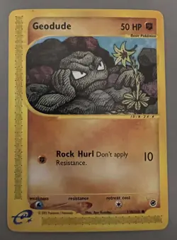 POKEMON EXPEDITION BASE SET E-READER GEODUDE CARD 110/165 - Image 1