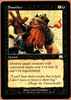 MTG Magic The Gathering 1x Smother - Onslaught -(ONS) Uncommon Instant LP - Image 1