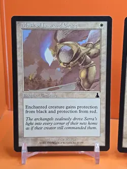 ⚪ (4) 1999 MAGIC THE GATHERING URZA'S DESTINY MASK OF LAW AND GRACE #11 PLAYED - Image 2