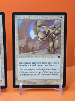 ⚪ (4) 1999 MAGIC THE GATHERING URZA'S DESTINY MASK OF LAW AND GRACE #11 PLAYED - Image 5