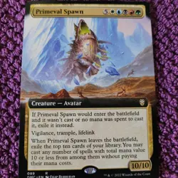 MAGIC COMMANDER DECK MTG FUN - Primeval Spawn Full Art 5 Colors ***DOMAIN*** Fun - Image 1