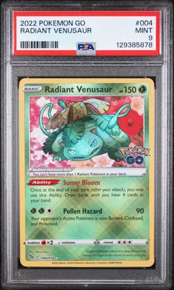 2022 POKEMON GO #004 RADIANT VENUSAUR PSA 9 - Image 1