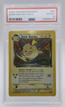 2000 DARK RAICHU-HOLO POKEMON TEAM ROCKET #83 PSA 6 - Image 3