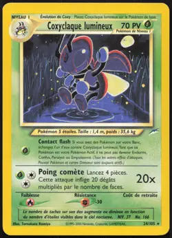 Carte Pokemon Coxyclaque lumineux 24/105 Neo Destiny Francais - Image 1