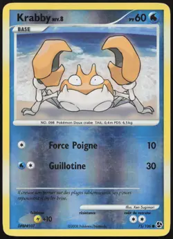Carte Pokemon Krabby 75/106 Reverse Duels au sommet Francais - Image 1