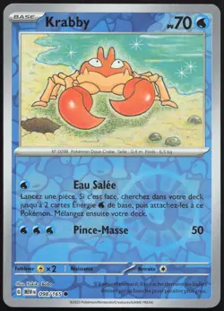 Carte Pokemon Krabby 098/165 Reverse 151 Francais - Image 1