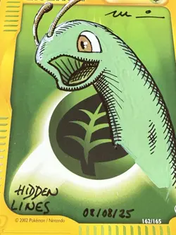 Pokemon Grass Energy E-Series Non-Holo Meganium Moduwa Sketch Auto AUTHENTIC - Image 2