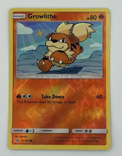 Growlithe 21/149 Common SM Base Set Pokemon Reverse Holo LP /EXC - Image 1