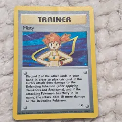 Pokemon TCG Misty Trainer Card Gym Heroes 18/132 Holo Rare Played - Image 1