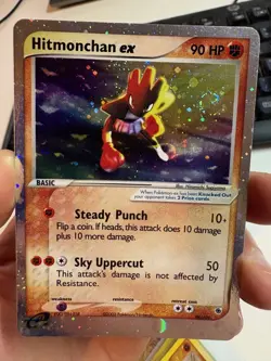 Pokemon TCG: 2003 EX Ruby & Sapphire Holo Hitmonchan ex (98/109) NM with Swirl - Image 2