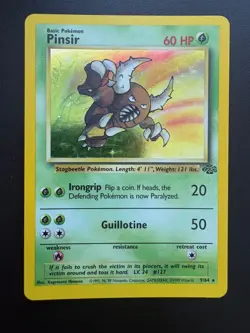 Pokemon TCG: 1999 Jungle Unlimited Holo Rare Pinsir (9/64) NM/LP - Image 1