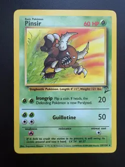 Pokemon TCG: 2000 Base Set 2 Non Holo Rare Pinsir (29/130) NM - Image 1