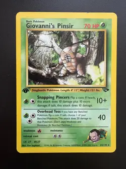 Pokemon TCG: 2000 Gym Challenge 1st Edition Rare Giovanni's Pinsir (24/132) LP - Image 1