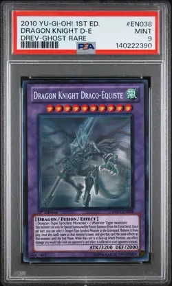 2010 Yu-Gi-Oh! Dragon Knight Draco-Equiste DREV 1st Edition Ghost Rare PSA 9 - Image 1