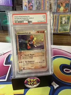 Pokemon Hitmonchan EX Ruby and Sapphire Holo Ultra Rare Card 98/109 PSA 5 Swirl! - Image 1