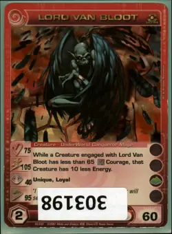 (303198) LORD VAN BLOOT 75/105/40/95/60 (0 Max Stats) Ultra Rare Chaotic Card - Image 1